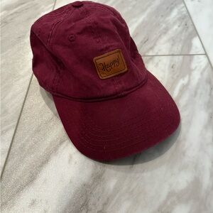 Burgundy Happy Cap with Patch